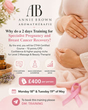 Load image into Gallery viewer, Specialist Pregnancy Training and Breast Recovery Massage 2 days courses CPD CTHA Certified - 23rd and 24th of March - Certificate delivered at the end of the course
