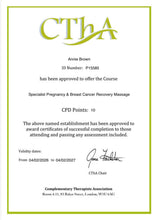 Load image into Gallery viewer, Specialist Pregnancy Training and Breast Recovery Massage 2 days courses CPD CTHA Certified - Monday 7th and Tuesday 8th of September 2026 - Certificate delivered at the end of the course
